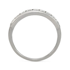 Mid-century half hoop diamond band