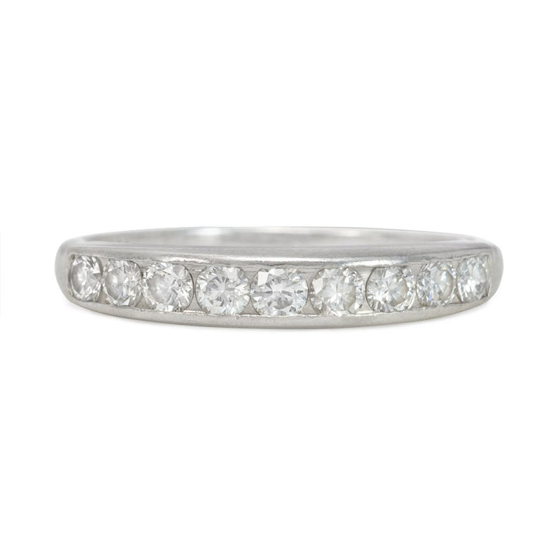 Mid-century half hoop diamond band