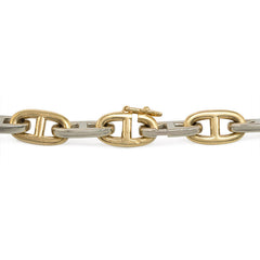Two-color gold anchor chain necklace, Hermès