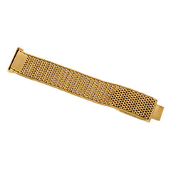 Woven gold and diamond buckle bracelet, French import