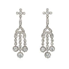Edwardian diamond girandole earrings