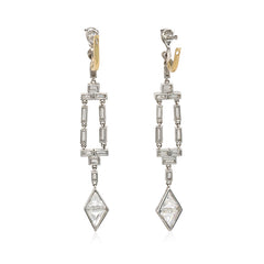 Art Deco diamond kite pendant earrings