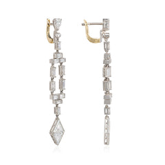 Art Deco diamond kite pendant earrings