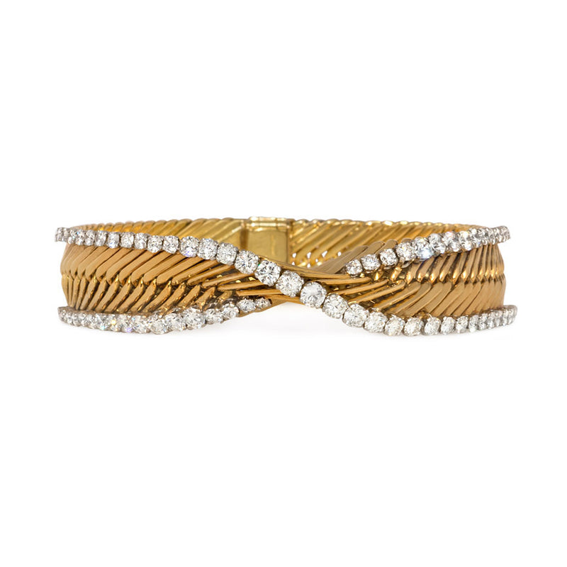Ribbed chevron bracelet, Georges Lenfant for Asprey