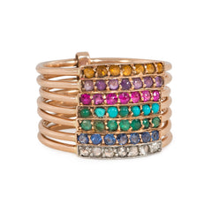 Multistone harem ring