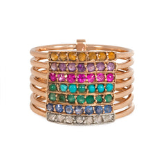 Multistone harem ring