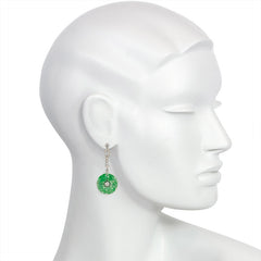 Art Deco jade and diamond earrings