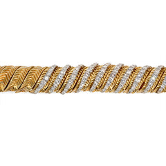 Ribbed gold and diamond bracelet, Hammerman Bros.