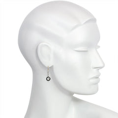 Antique black enamel and diamond earrings