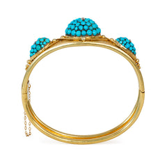 Antique gold and pavé turquoise bracelet