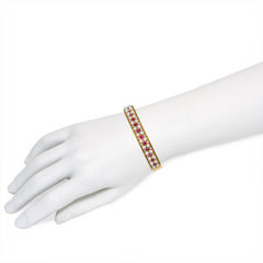 Antique pearl, ruby, and diamond bracelet