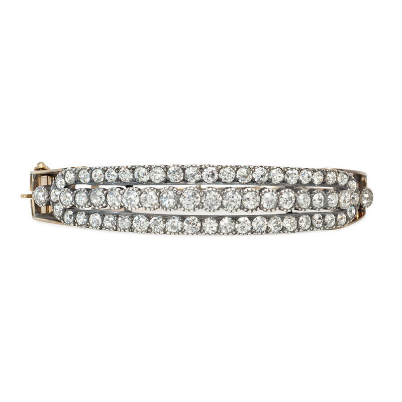 Antique oblong diamond bangle
