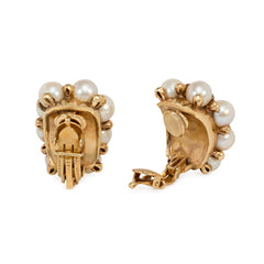 Retro pavé pearl earrings