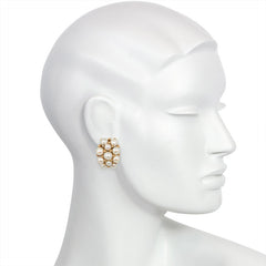 Retro pavé pearl earrings