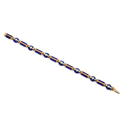 Art Deco gold, lapis, and diamond bracelet