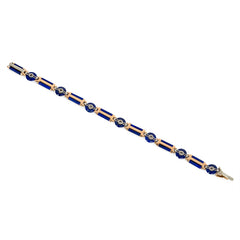 Art Deco gold, lapis, and diamond bracelet