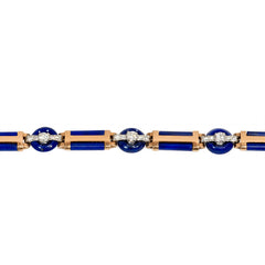 Art Deco gold, lapis, and diamond bracelet