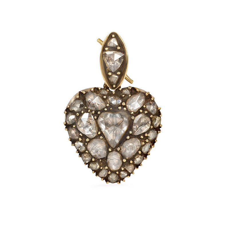 Antique diamond heart locket