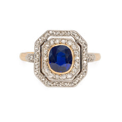 Edwardian sapphire and diamond ring, France