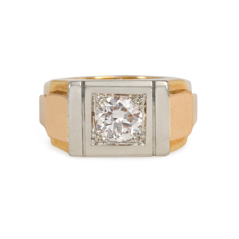 Art Deco geometric diamond ring, France