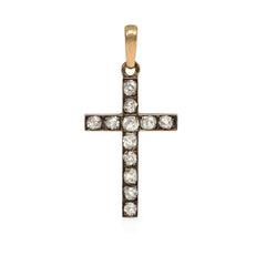 Antique diamond cross, France