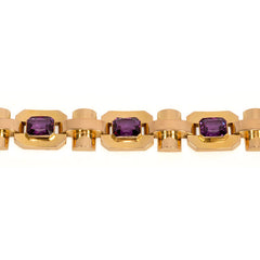 Retro gold and synthetic corundum bracelet