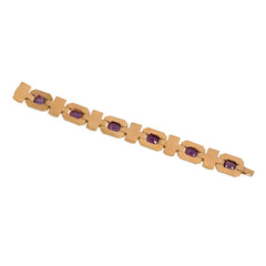 Retro gold and synthetic corundum bracelet