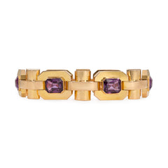 Retro gold and synthetic corundum bracelet