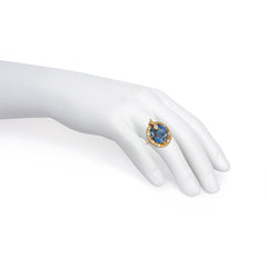 Art Nouveau gold, opal, and diamond snake ring