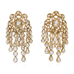 Rose-cut diamond chandelier earrings