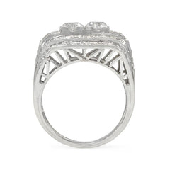 Stepped Art Deco diamond ring