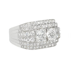 Stepped Art Deco diamond ring