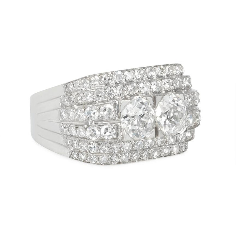 Stepped Art Deco diamond ring