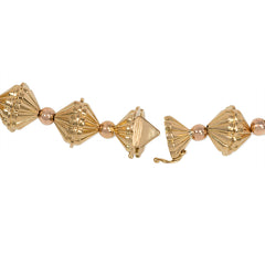 Retro yellow and rose gold bead necklace