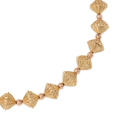 Retro yellow and rose gold bead necklace