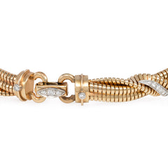Retro gold and diamond gaspipe bracelet, Tiffany