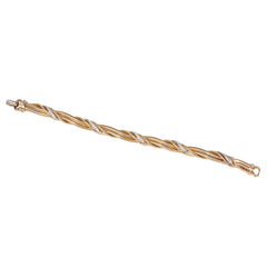 Retro gold and diamond gaspipe bracelet, Tiffany