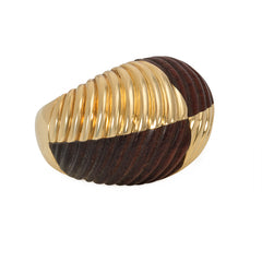 Wood and gold bombé ring, Van Cleef and Arpels