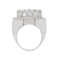 Retro platinum, gold, and diamond ring, French import