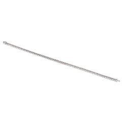 Square-cut diamond and platinum line bracelet