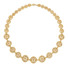 Victorian gold and pearl cannetille necklace. France