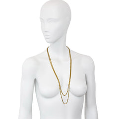 Antique gold long muff chain, France