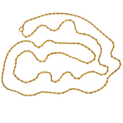 Antique gold long muff chain, France