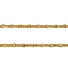 Antique gold long muff chain, France