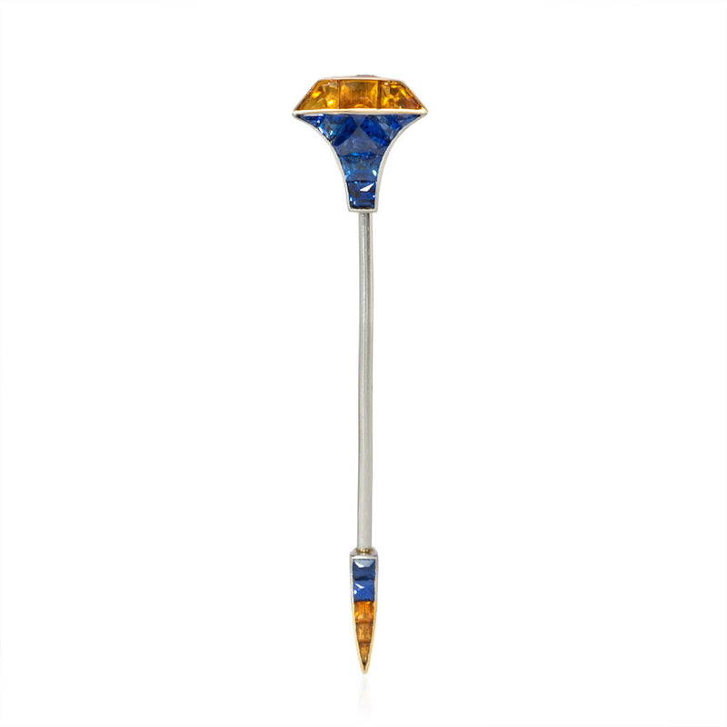 Cartier Art Deco sapphire and citrine nail jabot
