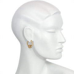 Antique gold boxed hoop earrings