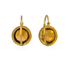 Antique French gold and citrine drop earrings