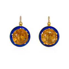 Antique French gold and citrine drop earrings