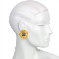 Elizabeth Gage gold and quartz earrings