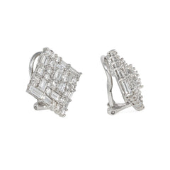 Estate square-shaped diamond earrings